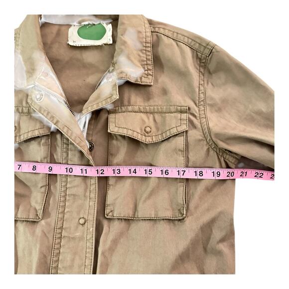 Anthropologie Utility Faux Fur Pockets Jacket Cotton Boho Fall Statement XS - Picture 7 of 15